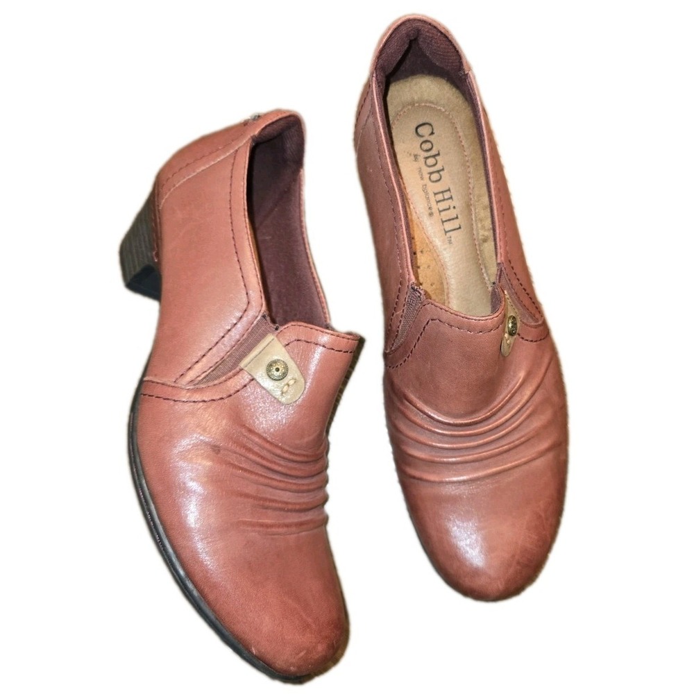 Cobb Hill Leather Comfort Slip On Shoe Womens 7.5 Oxblood Color